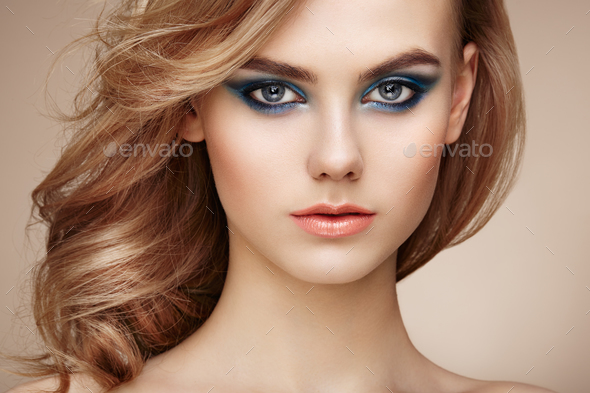 Portrait of beautiful sensual woman with elegant hairstyle - Stock Photo - Images