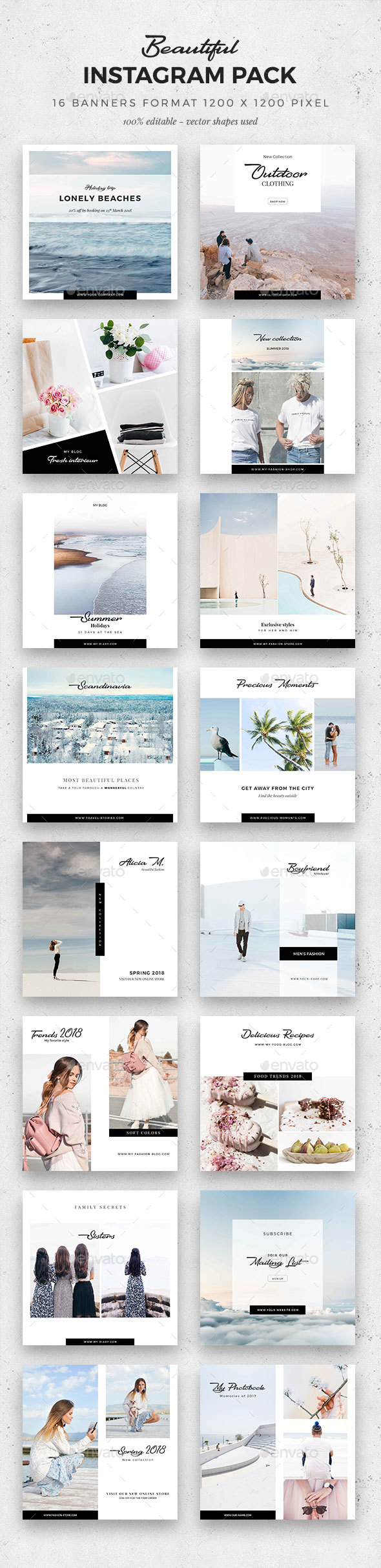 GraphicRiver Beautiful Instagram Pack 21132255 GraphicRiver Beautiful Instagram Pack 21132255