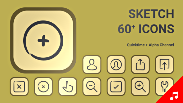 Sketch Drawing Doodle Icon Set - line Motion Graphics Icons