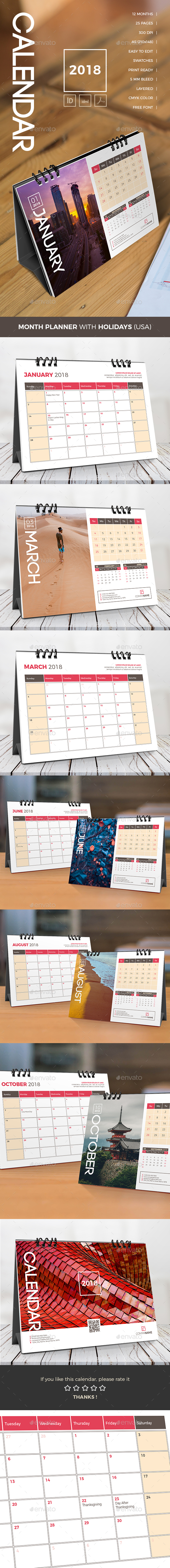GraphicRiver Desk Calendar Planner 2018 21132967 GraphicRiver Desk Calendar Planner 2018 21132967