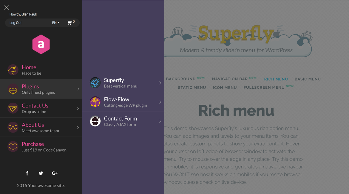 Advanced Toolbar — Superfly Menu Plugin Add-on