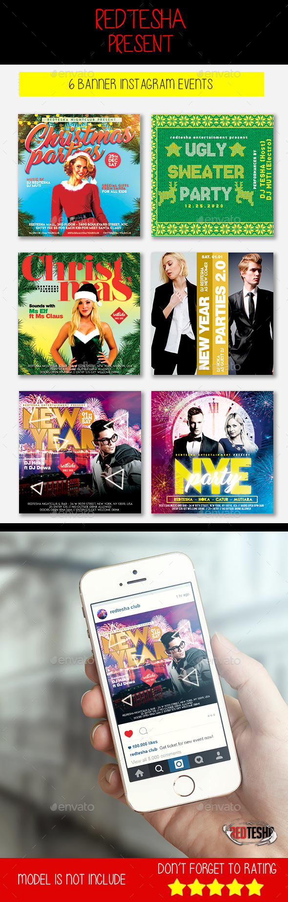 GraphicRiver 6 Christmas & New Year Instagram Banner 21134050