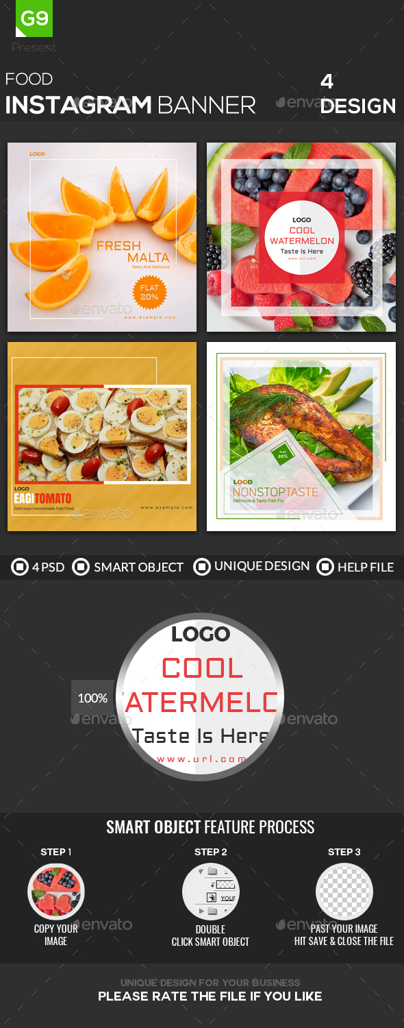 Food Instagram - Banners & Ads Web Elements