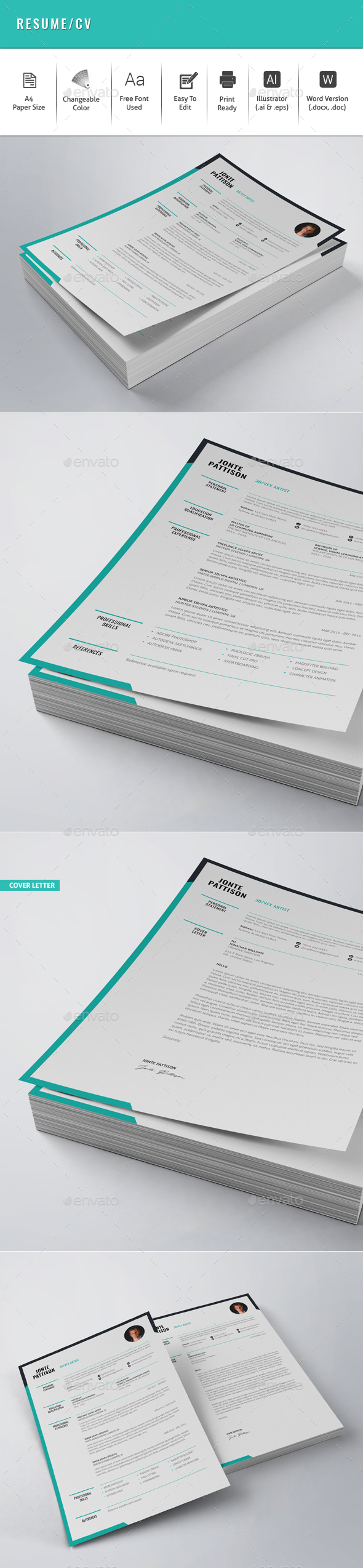 GraphicRiver Resume CV 21134593 GraphicRiver Resume CV 21134593