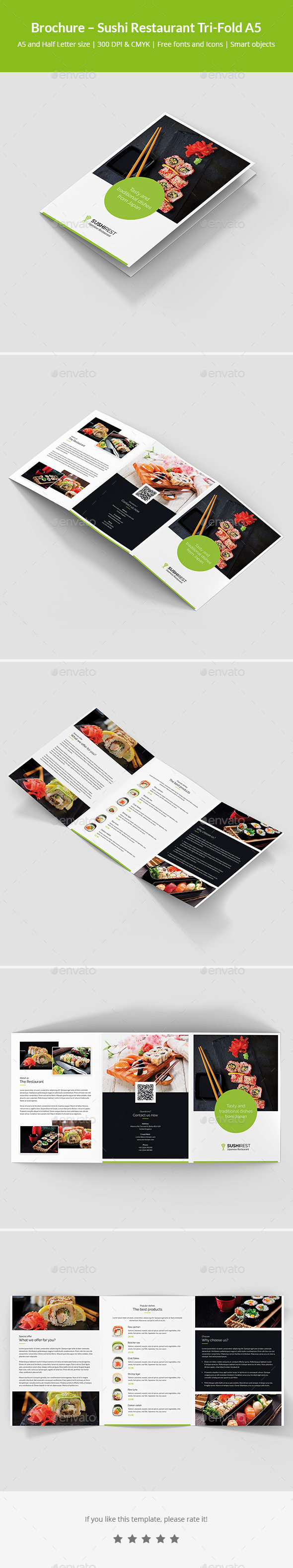 GraphicRiver Brochure Sushi Restaurant Tri-Fold A5 21135418 GraphicRiver Brochure Sushi Restaurant Tri-Fold A5 21135418