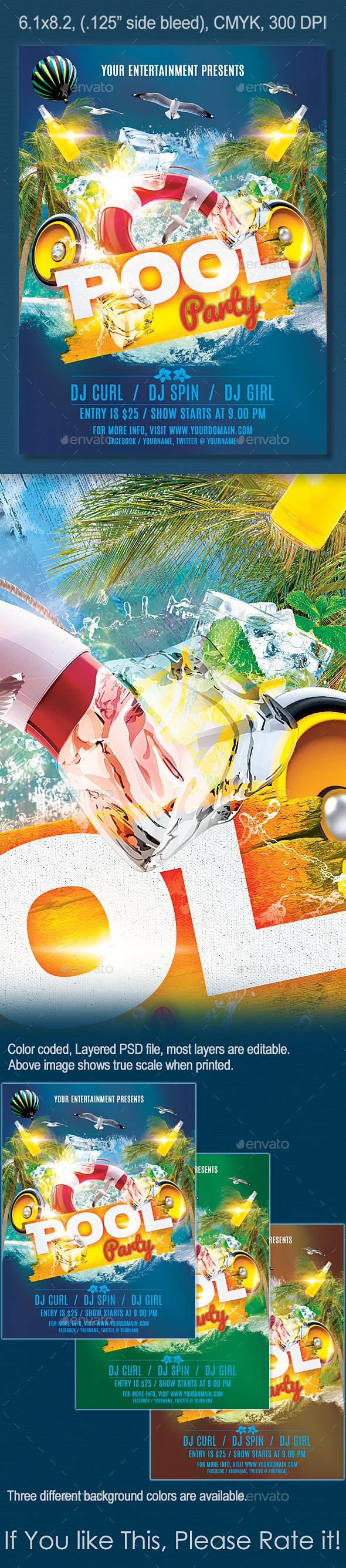 Pool Party Flyer - Clubs & Parties Events