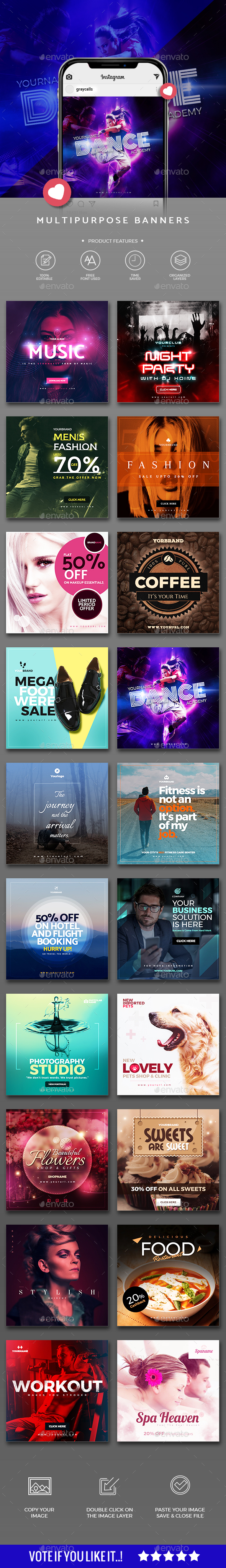 GraphicRiver 20 Multiperpose Instagram Banners 21136241 GraphicRiver 20 Multiperpose Instagram Banners 21136241