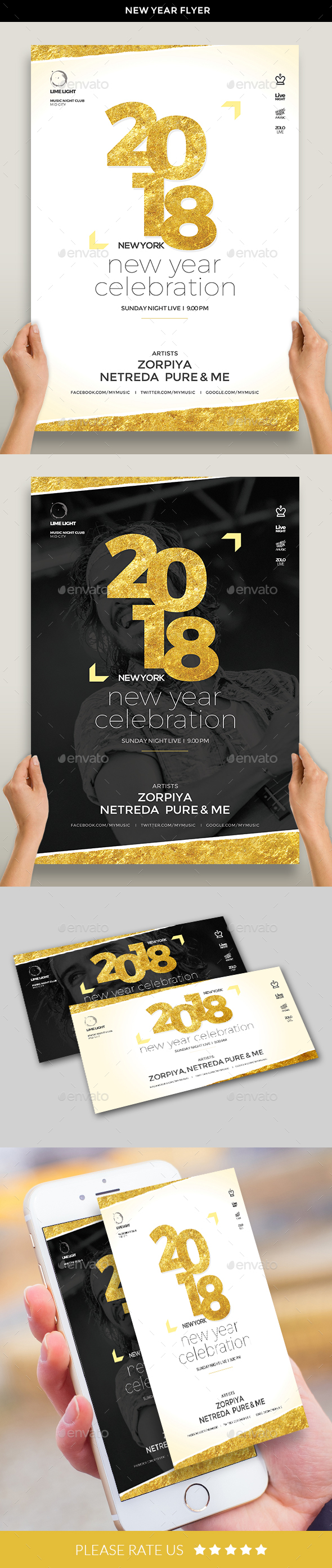 New Year Flyer - Clubs & Parties Events