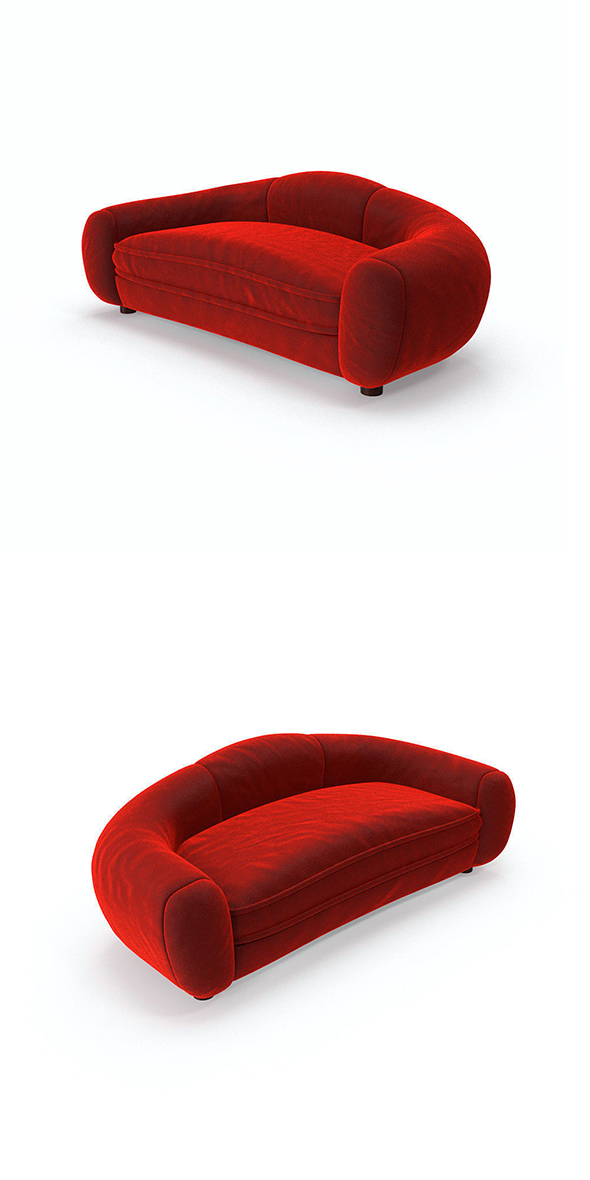 Red velvet sofa - 3Docean 21136603