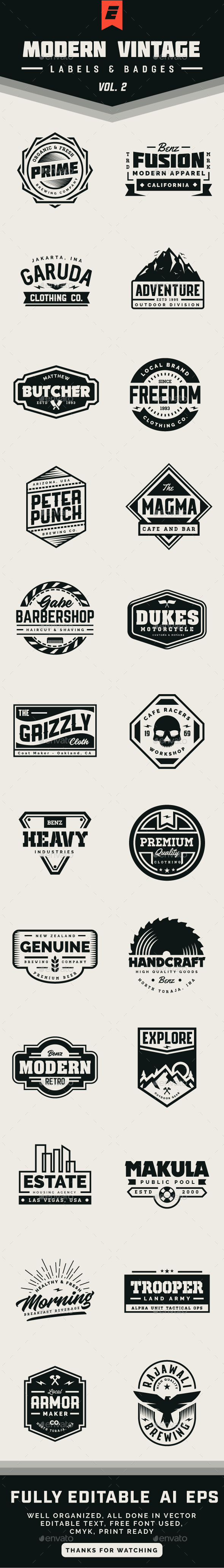 GraphicRiver Modern Vintage Label and Badges Vol 2 21136872 GraphicRiver Modern Vintage Label and Badges Vol 2 21136872