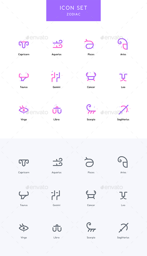 GraphicRiver Zodiac Horoscope Icons Set 21137534 GraphicRiver Zodiac Horoscope Icons Set 21137534