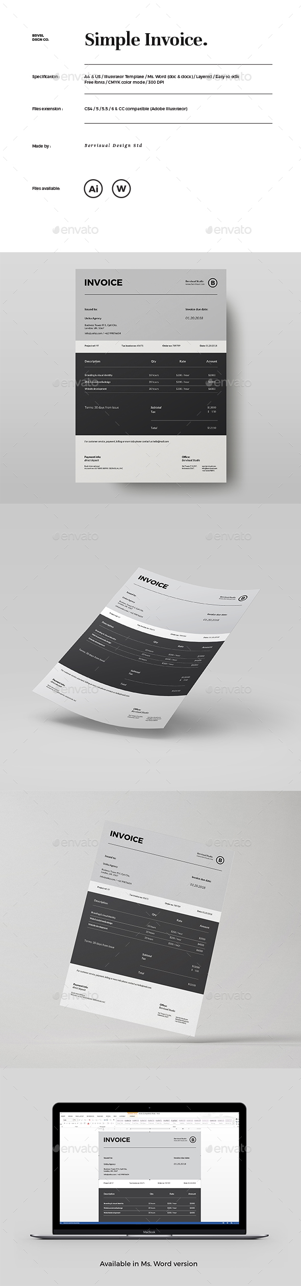 Simple Invoice - Proposals & Invoices Stationery