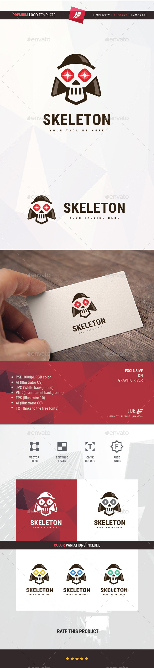 GraphicRiver Skull Skeleton Logo 21137932
