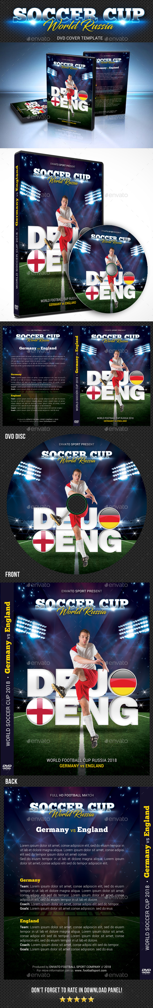 World Soccer Cup Russia 2018 DVD Cover - CD & DVD Artwork Print Templates