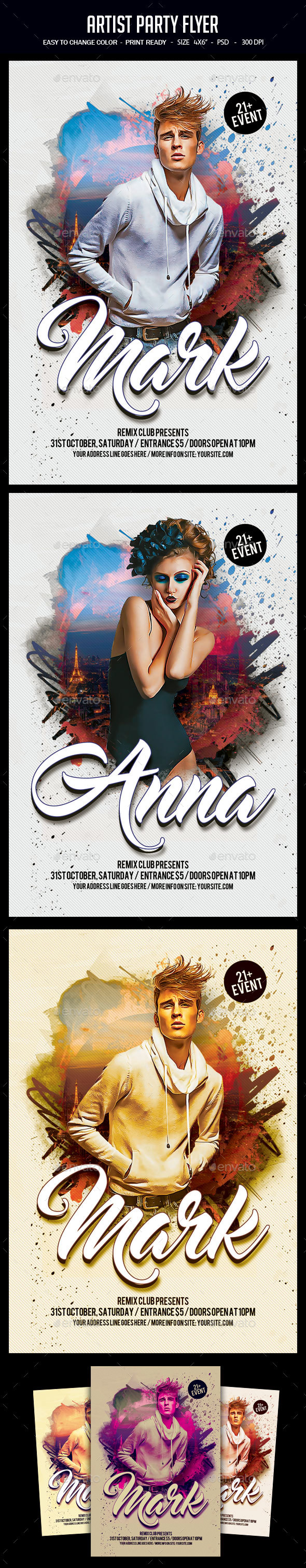 Artist Performance Flyer - Clubs & Parties Events
