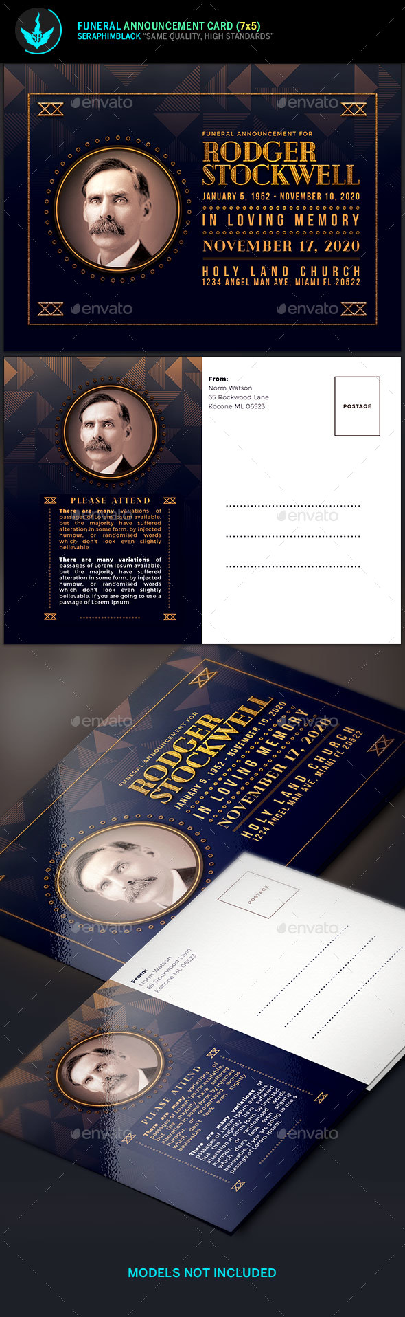 GraphicRiver Art Deco Funeral Announcement Card Template 21138769 GraphicRiver Art Deco Funeral Announcement Card Template 21138769