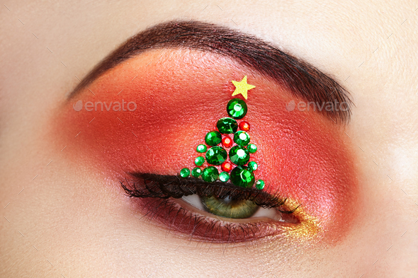 Eye girl makeover christmas tree - Stock Photo - Images