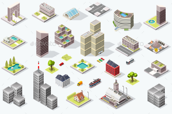 GraphicRiver Isometric City Quality Vector Set 21139809 GraphicRiver Isometric City Quality Vector Set 21139809