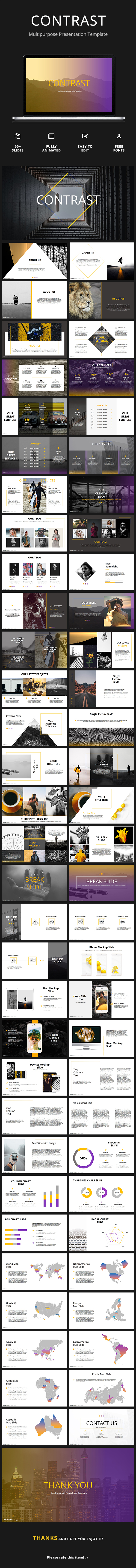 Contrast - Creative Google Slides Template - Google Slides Presentation Templates