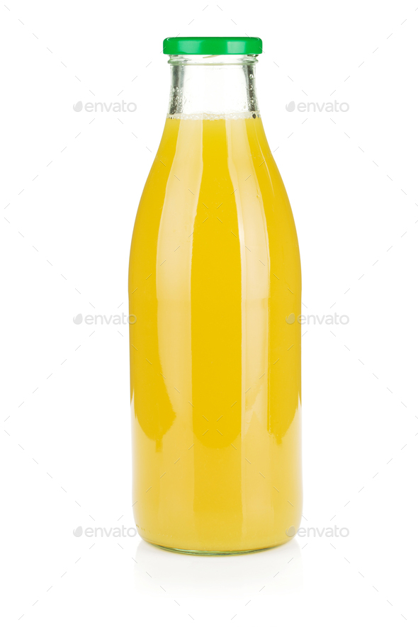 Glass bottle of pineapple juice Stock Photo by karandaev PhotoDune