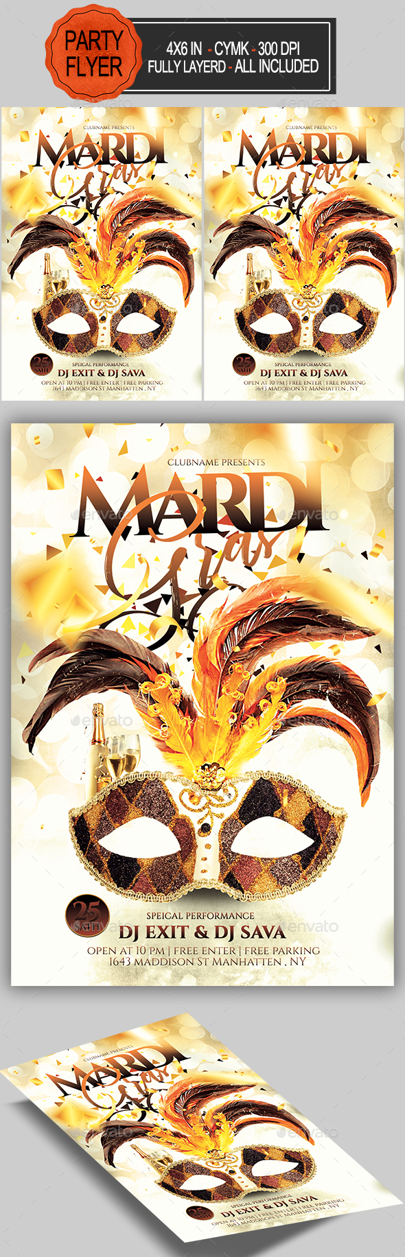 Carnival Mardi Gras Flyer - Clubs & Parties Events