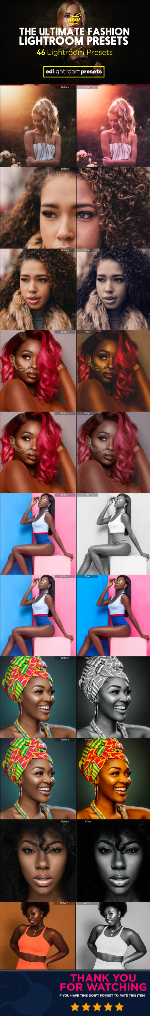 46 Ultimate Fashion Magazine Lightroom Presets Collection - Portrait Lightroom Presets