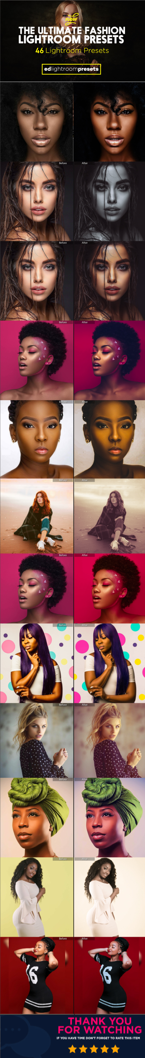 The Ultimate Fashion Magazine Lightroom Presets Collection - Vol 1 - Portrait Lightroom Presets