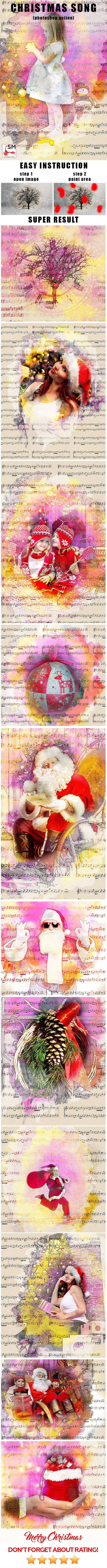Christmas Song Photoshop Action - Photo Effects Actions