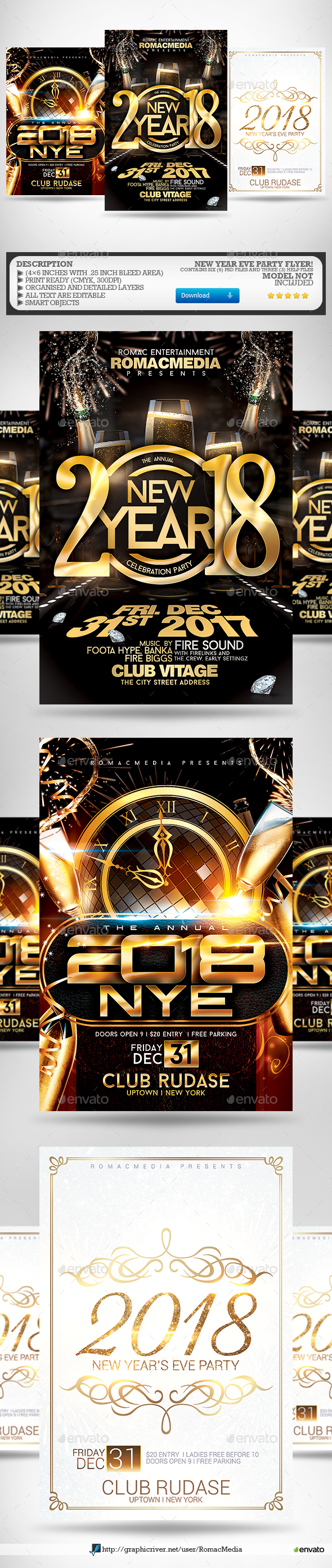 New Year Flyer Bundle 1 - Clubs & Parties Events