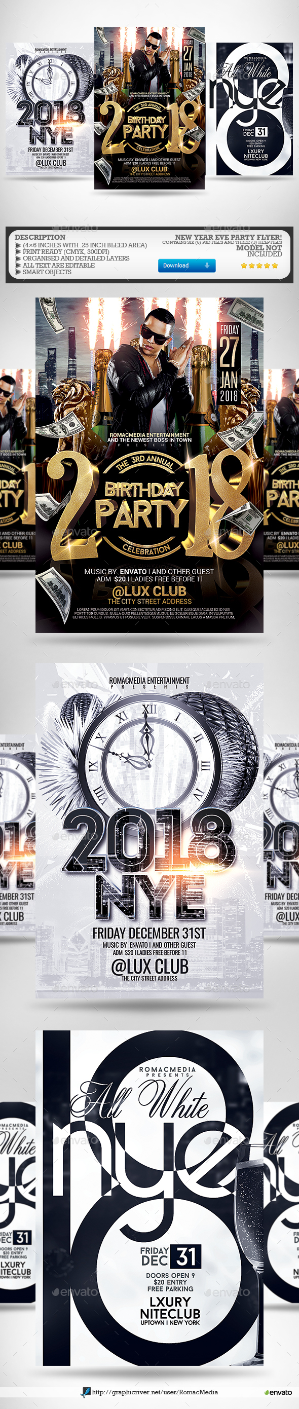 New Year Flyer Bundle 4 - Clubs & Parties Events