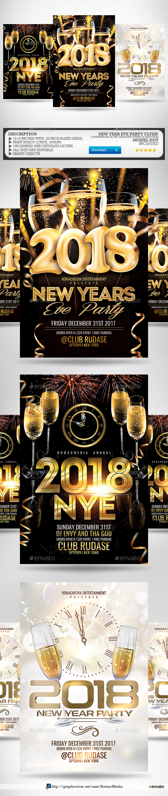 New Year Flyer Bundle 5 - Clubs & Parties Events