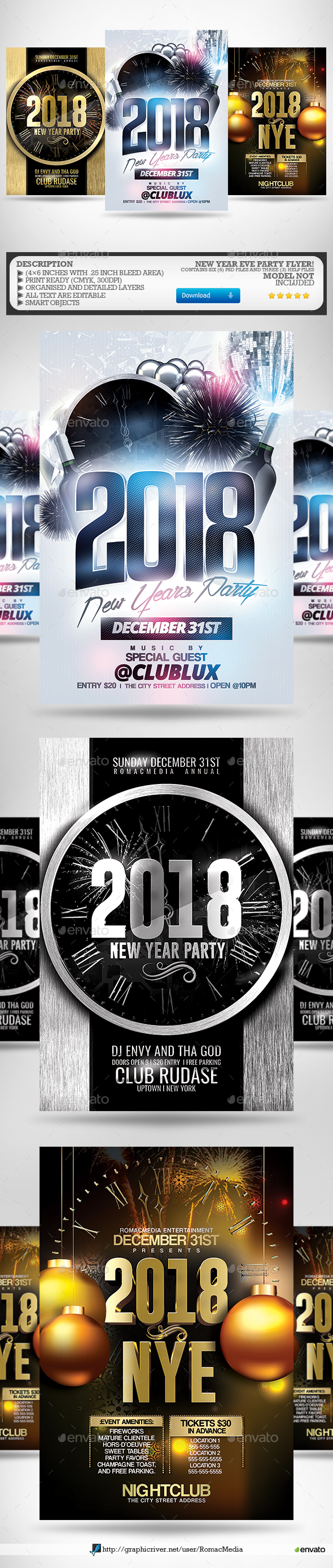 New Year Flyer Bundle 6 - Clubs & Parties Events