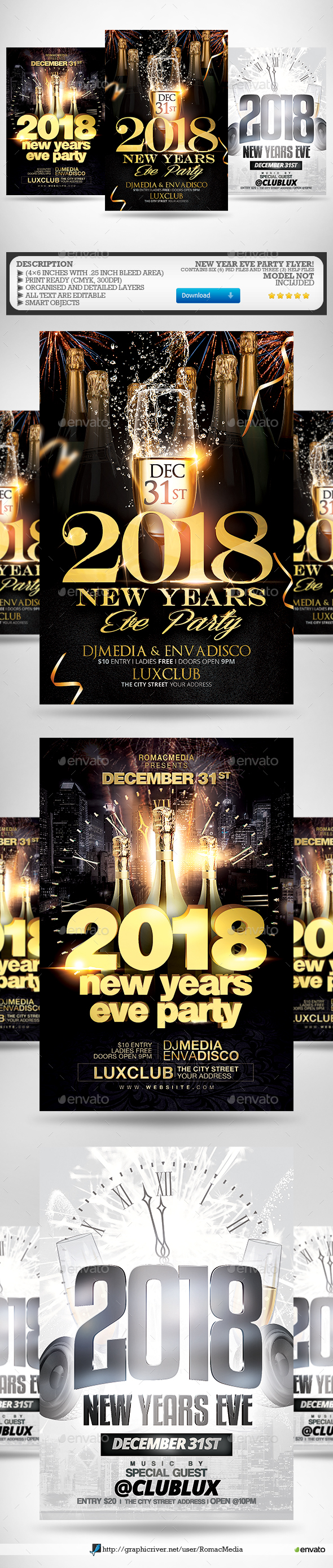 New Year Flyer Bundle 7 - Clubs & Parties Events