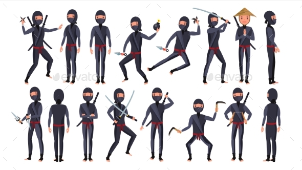 GraphicRiver Ninja Character Vector 21142856 GraphicRiver Ninja Character Vector 21142856