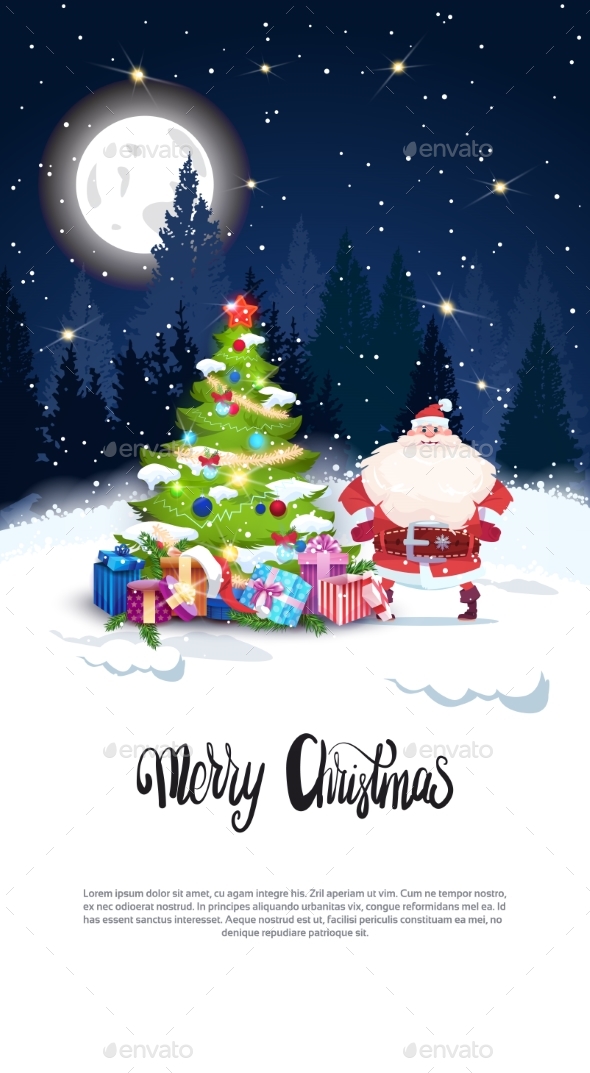 GraphicRiver Winter Holidays Banner with Santa Claus 21143562