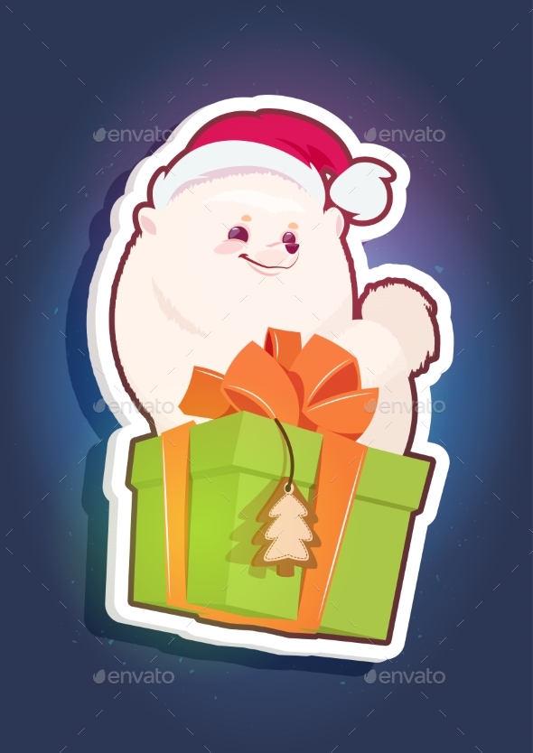 GraphicRiver Holiday Sticker Pomeranian Dog in Santa Hat 21143778 GraphicRiver Holiday Sticker Pomeranian Dog in Santa Hat 21143778