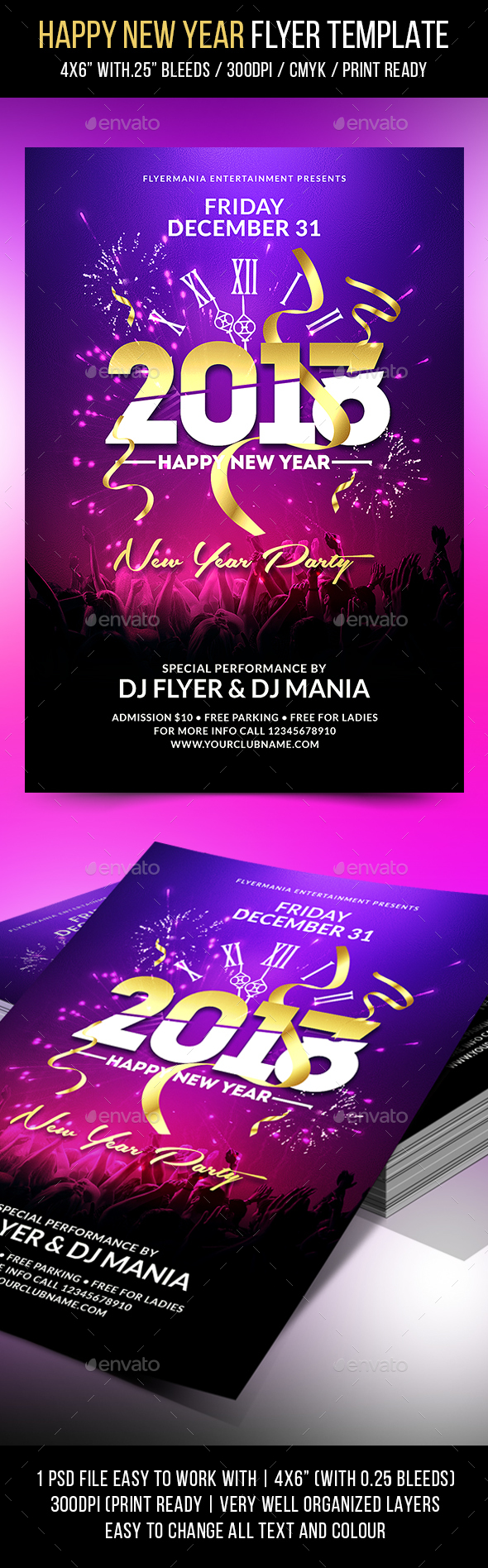 Happy New Year Flyer Template - Events Flyers