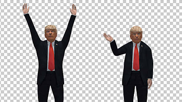 President Of The U.S. 3D Caricature Hello Gesture (2-Pack)