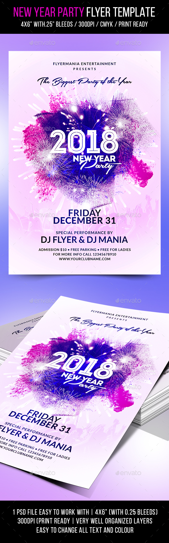 New Year Party Flyer Template - Events Flyers