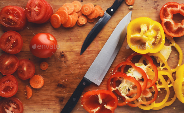 Cooking ingredients for healthy salad - Stock Photo - Images