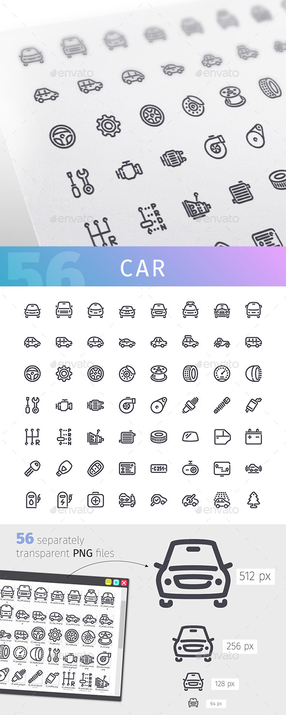 GraphicRiver Car Line Icons Set 21144409 GraphicRiver Car Line Icons Set 21144409
