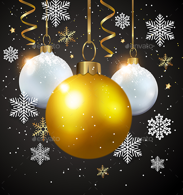 Decorations on a Black Background - Christmas Seasons/Holidays