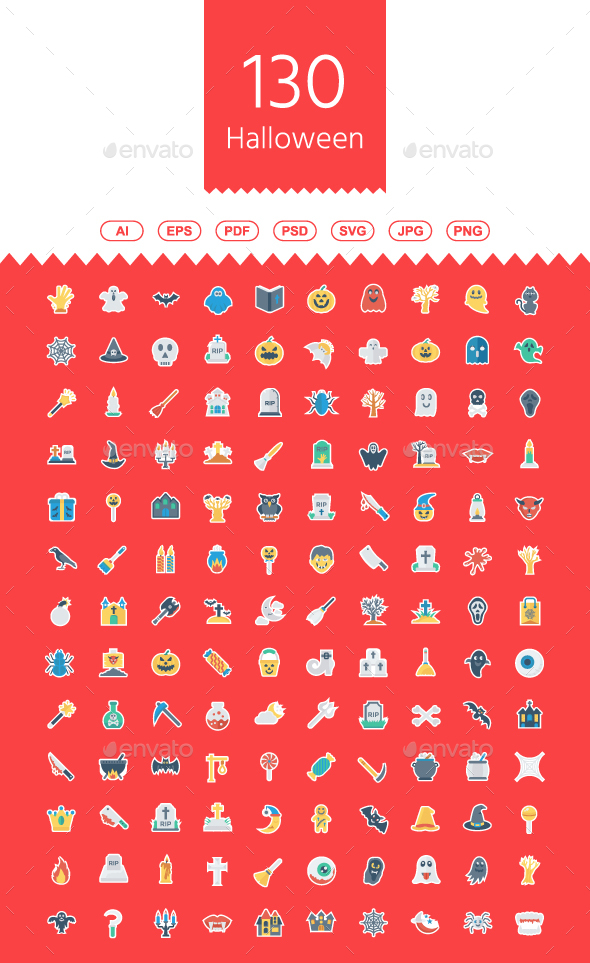 GraphicRiver 130 Halloween Flat Paper icons 21144898 GraphicRiver 130 Halloween Flat Paper icons 21144898