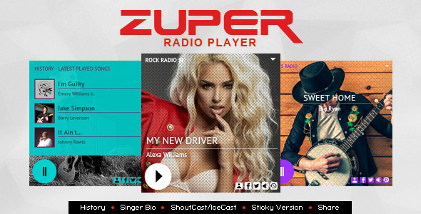 Zuper - Shoutcast and Icecast Radio Player With History