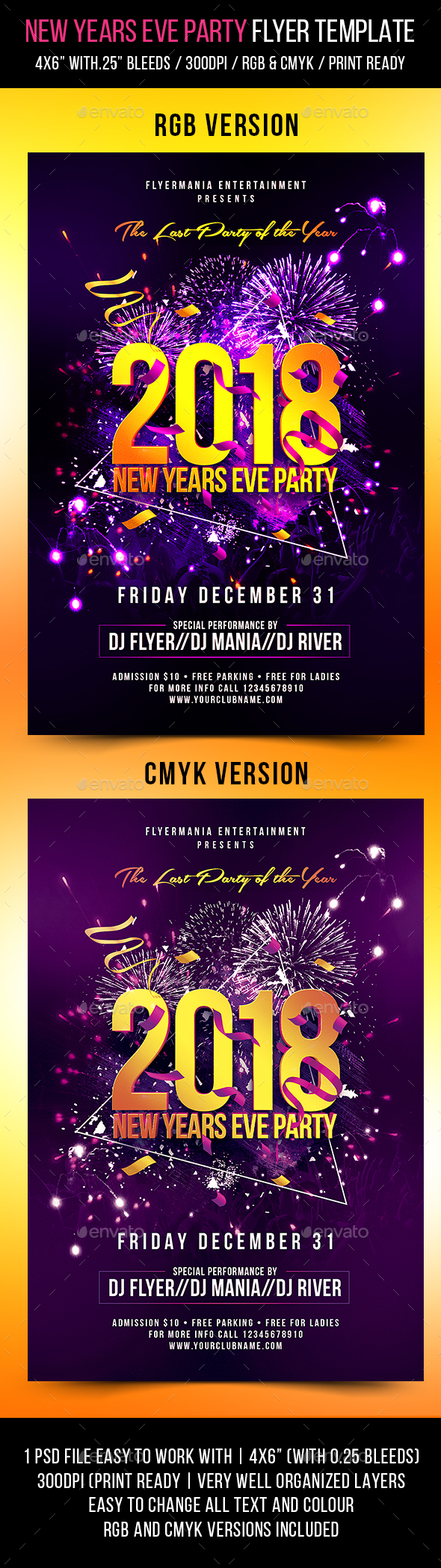 New Years Eve Party Flyer Template - Flyers Print Templates