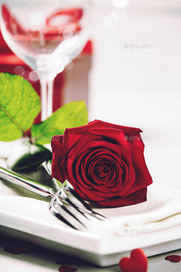 Valentine's Day or romantic dinner concept - Stock Photo - Images