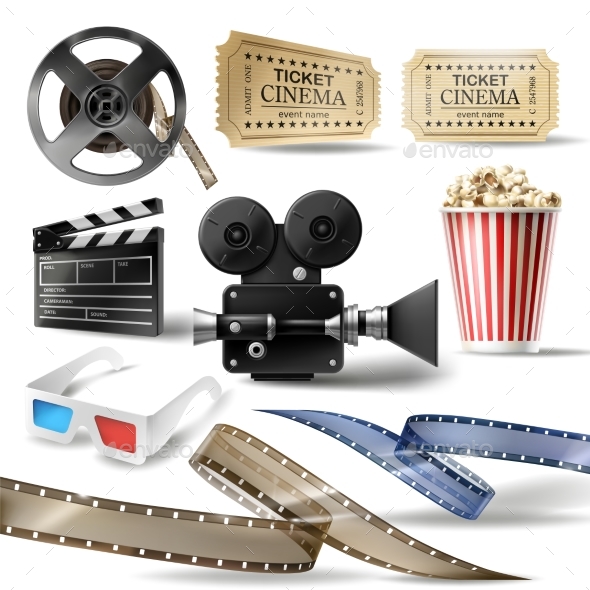 GraphicRiver Cinema Clipart of 3D Realistic Objects 21145679