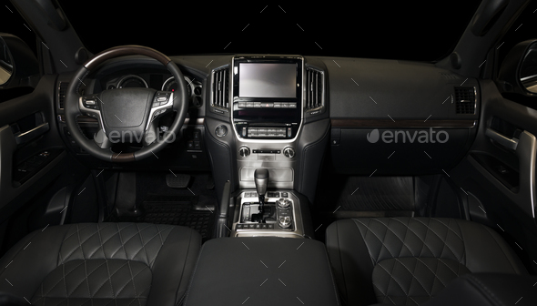 Modern luxury car interior - Stock Photo - Images
