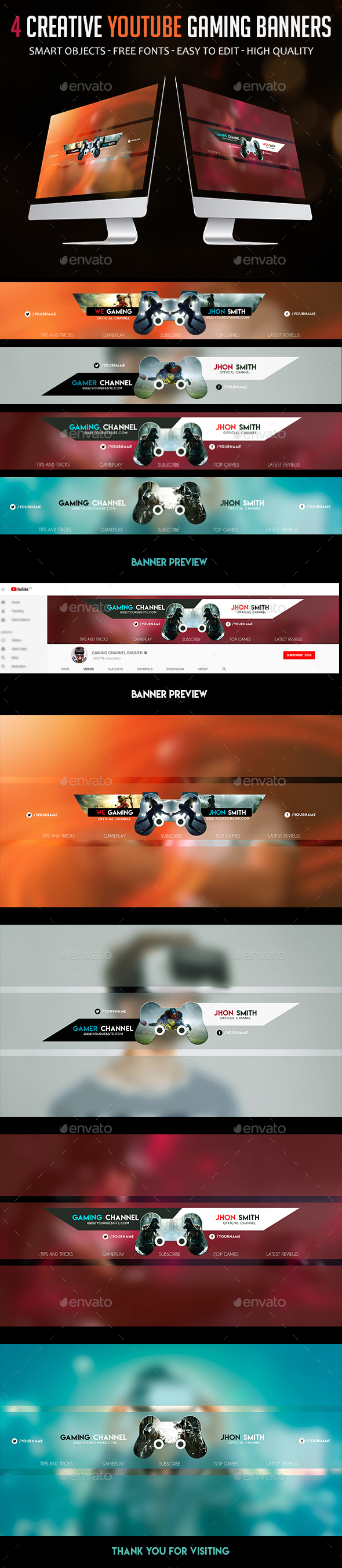 Creative Gaming Banner - YouTube Social Media