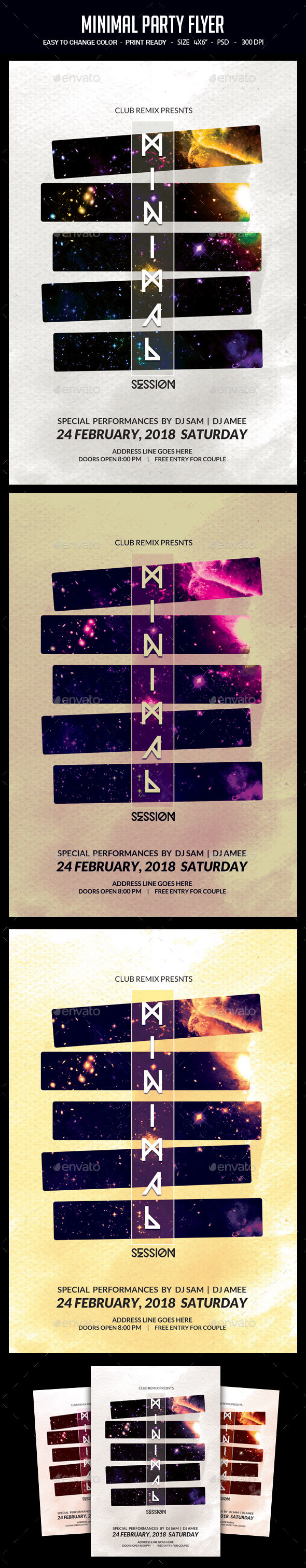 Minimal Party Flyer - Clubs & Parties Events
